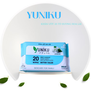 1 gói khăn ướt Yuniku 20 tờ mini tiện dụng
