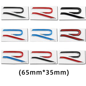 New R letter emblem for VW Volkswagen Golf 8 7 GTI Magotan MK8 Rear trunk logo Car body sticker Auto decoration Blue red black silver badge