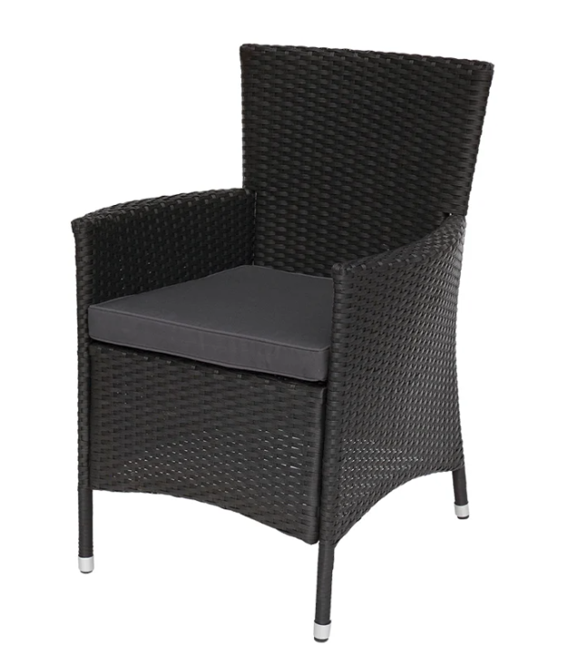 Rattan chair with cushion, indoor/outdoor (maximum load capacity 120