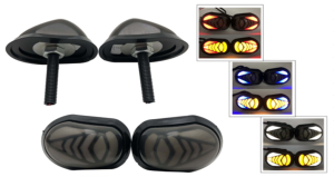 ไฟเลี้ยวแต่ง LED แบบกระพริบได้ (ทรงกลม) 3สีให้เลือก สีแดง/สีขาว/สีน้ําเงิน