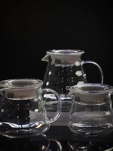 Pour Over Coffee Maker Set with Handle Dripper Heat Glass Filter Cup For DIY Manual Coffee Lovers