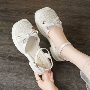 [Free Shipping] WomenS Sandals Hollow-Out Design 2026 Summer New Collection Fashionable Closed-Toe Sandals For Outdoor Wear Ultra-Chic Chunky Heel Sandals