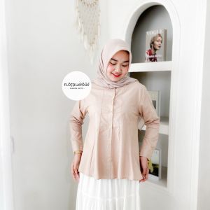 POPPY SHIRT - FLOTTILICIOUS / Atasan Wanita Katun Polos Cantik Casual Outfit Kantor Style Terbaru Kekinian Hits