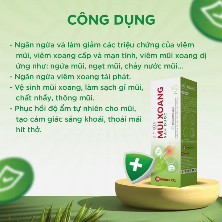 Xịt rửa mũi xoang Nam dượᴄ chai 75ml muối biển và thảo dượᴄ giúp xịt sạch, thông mũi,và giảm viêm mũi xoang- MKPMC