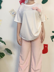 ชุดนอนแฟชั่น ช้างน่ารัก เสื้อแขนสั้น+กางเกงขายาว