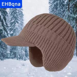 [COD] EHBqna SPORTS หมวกบีนนี่ถักให้ความอบอุ่นในฤดูหนาวหมวกเบเร่ต์มีปีกและหูสำหรับผู้ชายอบอุ่นสำหรับการขี่จักรยานกลางแจ้งอบอุ่นในการเดินทางทุกวัน