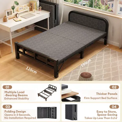 Bed Metal Folding Bed Portable Foldable Bed Save Space For Dormitory Single/Double Bed Fram