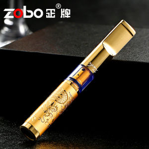 Pipe Holder Zobo Pipa Filter Saringan Asap Permanen ZB337 Motif Naga / Batik Warna Emas Bahan Metal Semua Ukuran