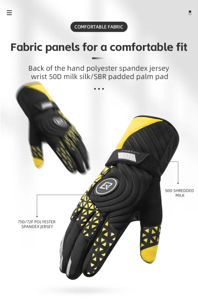 ROCKBROS Full Finger Cycling Gloves Polar Fleece Winter Warm