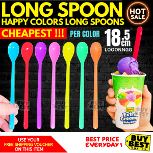 Halo-Halo Long Spoon Disposable Plastic also for Coffee Jelly Ice Cream