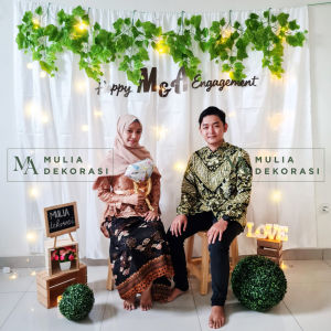 Dekorasi Backdrop Lamaran Nikahan Aqiqah Background Bekdrop Paket Mulia J