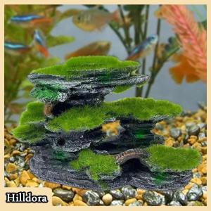 [Hilldora] หินวิวภูเขาสำหรับพิพิธภัณฑ์สัตว์น้ำหินวิวอควาเรียมมอสเซดที่หลบภัยใต้น้ำของตกแต่งตู้ปลาเรซินขนาดใหญ่