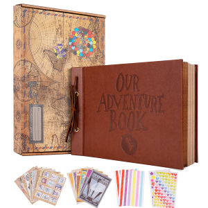80 Pages DIY Handmade Photo Album Our Adventure Book Retro Leather Photo Scrapbook Wedding Anniversary Memory Valentines Gift2026