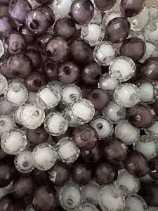 50 pcs mix colors clear acrylic beads round crystal disco beads size 12 mm for diy jewelry accessories black and white color