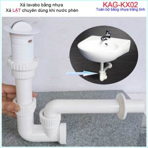 Xả  chậu lavabo nhựa Roca KAG-KX02 Xả lavabo cho nước nhiễm phèn vùng biển chất liệu nhựa 100%