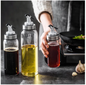 HSM Cooking Seasoning Bottle Oil Vinegar Dispenser Soy Sauce Olive Glass Oil Bottle Oil Container