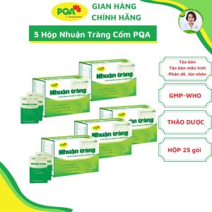 Combo 5 hộp Nhuận tràng cốm PQA giúp giảm táo bón táo bón mãn tính phân dê đi ngoài ra máu trĩ táo bón sau sinh.