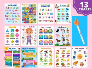 Educational Preschool Kinder Poster Wall Chart Toddlers Learning School Wall Chart thinkingtots.shop