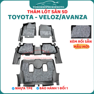 Thảm sàn nhựa 5D SẴN RỐI Tràn Viền - HH Xe TOYOTA VELOZ/VANAZA  NHỰA TPE không mùi chuẩn khít form xe