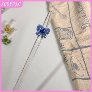 JCSYFAC  1pc 8mm Glass Straw Reusable Drinking Straws Cute Butterfly Heat-Resistant Straw For Festival Party Wedding Cocktail Bar Beachs