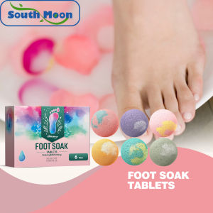 Nam Mặt Trăng Chân Ngâm Máy Tính Bảng Hương Liệu chân tắm Bóng Ngăn Chặn Khô Nứt Và Lột Sạch Và Giữ Ẩm Bàn Chân Thư Giãn Và Làm Mới Sửa Chữa Gót Chân Bóng chân tắm Sức Khỏe sản phẩm chăm sóc 6Pcs