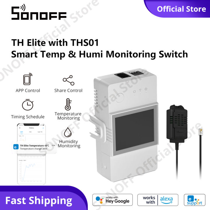 SONOFF TH Elite with THS01 Sensor Set Smart Temperature and Humidity ...