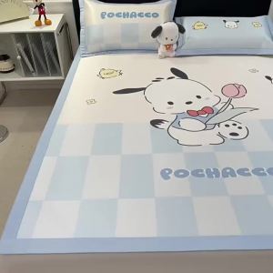 Bộ ba tấm thảm làm mát bằng lụa lạnh mùa hè phù hợp cho giường đơn trong ký túc xá sinh viên có thể giặt và giặt máy