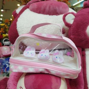 Túi Đựng Bút  2 Tầng Có Quay Xách hình Hoạt Hình Dễ Thương Siêu Nhẹ Cho Bé Gái Đi Học