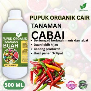 Pupuk Buah Cabai 500 ML /Pupuk Booster Cabai Cepat Berbuah Lebat/Pupuk Cair Cabai