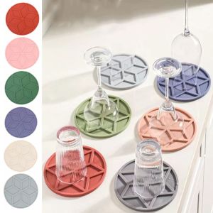 RABABY TOY 5Pcs Round Dining Table Mat Silicone Heat-Resistant Mug Pad Non-stick Anti-Slip Pot Coasters Dishes Accessories