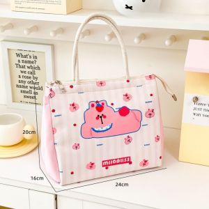 MLADEN Cute Insulated Lunch Bag Bento Bag Food Bag Aluminum Foil Lunch Box Tote Bag for Picnic Travel