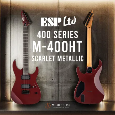 ESP LTD M-400HT Electric Guitar - Charcoal Metallic / Scarlett Metallic (M400HT)