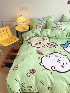 A First-Class Nylon Cotton chiikawa Usaqi Double-Sided Printed Four-Piece Set for Student Dormitory Use Three-Piece Set LZD