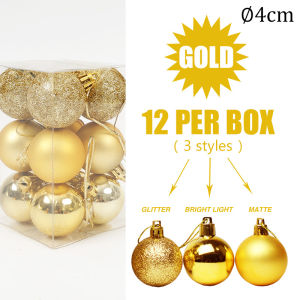 6/10/12Pcs Christmas Plastic Balls Christmas Tree Hanging Pendant Balls Red Gold Xmas Ball Decor Set New Year Gift Home Party Xmas Ornaments Decorations