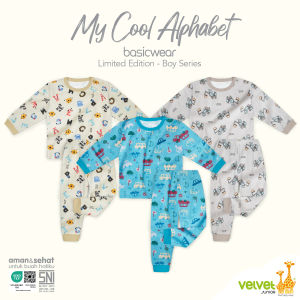 Setelan Piyama Velvet junior 3pcs BOY baju tidur anak laki-laki big size 2 3 4 5 6 7 8 9 10