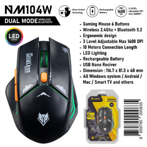 Nubwo NM-104W Mouse Dual Mode Wireless+Bluetooth เม้าส์ไร้สาย เม้าส์บลูทูธ