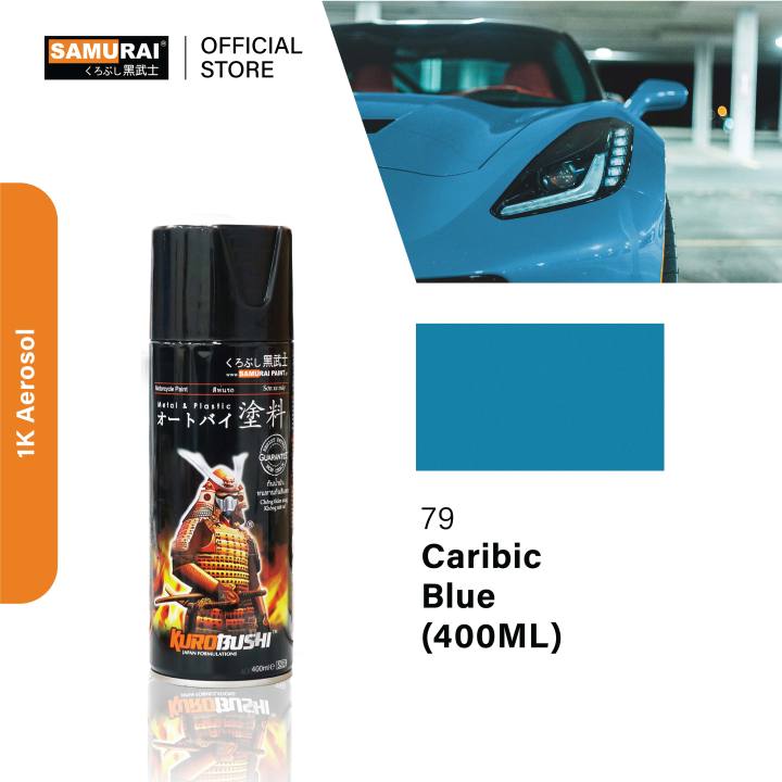 Samurai Spray Paint Metallic Colours 79 Caribic Blue 400ml Aerosol Cat ...