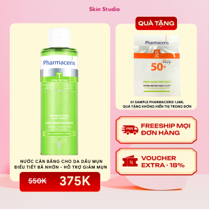 Nước cân bằng giảm nhờn dành cho da dầu mụn PHARMACERIS PURI-SEBOTONIQUE 200ml