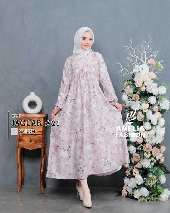 MIDI DRESS JAGUAR VISCOSE MOTIF MIX PAYET AMELIA COLLECTION TERBARU 2025 MIDI  DRESS MEWAH ELEGAN | Lazada Indonesia