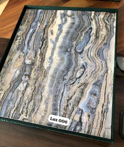 Wallpaper Dinding Salur Marmer Granit Biru Cream Glitter Minimalis Tekstur Mewah Lux