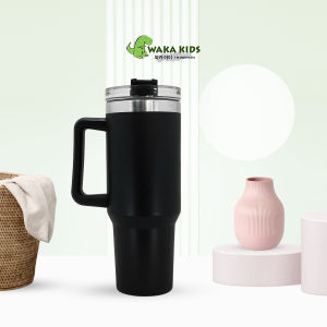 Gelas Termos Tumbler Gagang Stainless Steel dengan Sedotan Ukuran Jumbo 1300ml K6601 Venrc Wakakids