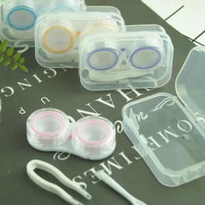 Tempat softlens 4 in 1 transparan / tempat mata lensa vwadah soflens mini travel kit