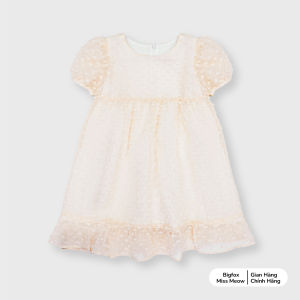 Váy công chúa ngắn tay cho bé gái Bigfox Miss Meow size đại mặc hè dáng babydoll tay phồng vải xô cỡ trẻ em 3-11 tuổi