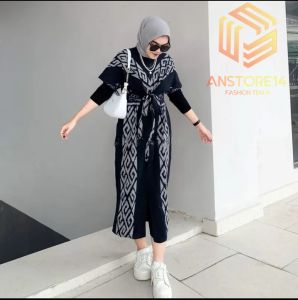 Couple Dress Tenun  Prewedding Clara Motif Bunga - Couple Kondangan - Dress Tenun - Baju Couple