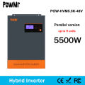 PowMr 6.2KW Hybrid Solar Inverter 500Vdc Supports 48V Lifepo4 Battery Can Parallel Up to 12 Unit Built in 120A MPPT Solar Charger Controller. 