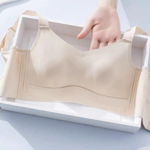 Womens antisagging adjustable bra Large size bra controlling armpit fat Wireless push-up underwear