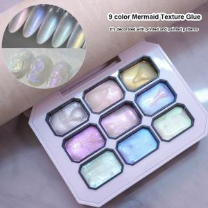 MIRACLE HOME STORE Mini 4IN1 Pat Ombre Gel Nail Polish 9-color French Nail Manicure Paint Art Gel Colorful Solid Easy Gradient Painting Gel for DIY