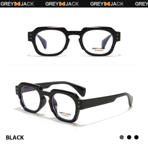 Grey Jack Kacamata Antiradiasi Blueray TR+Acetate Model Kotak Ringan Stylish Pria Wanita Bisa Lensa Minus Antiradiasi Blueray Bluecromic 2004
