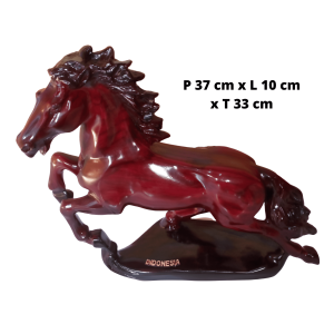 Hiasan Kuda Gallop Jumbo Warna Mahogany/Hitam - Dekorasi Ruang Tamu Modern