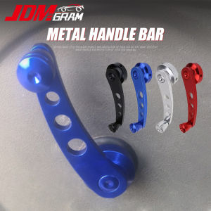 JDMGRAM Aluminum Car Window Handle Manual 2PCS Winder Lifter Riser Universal Truck Left Right Auto Door Crank Lever Interior Replacement Accessories